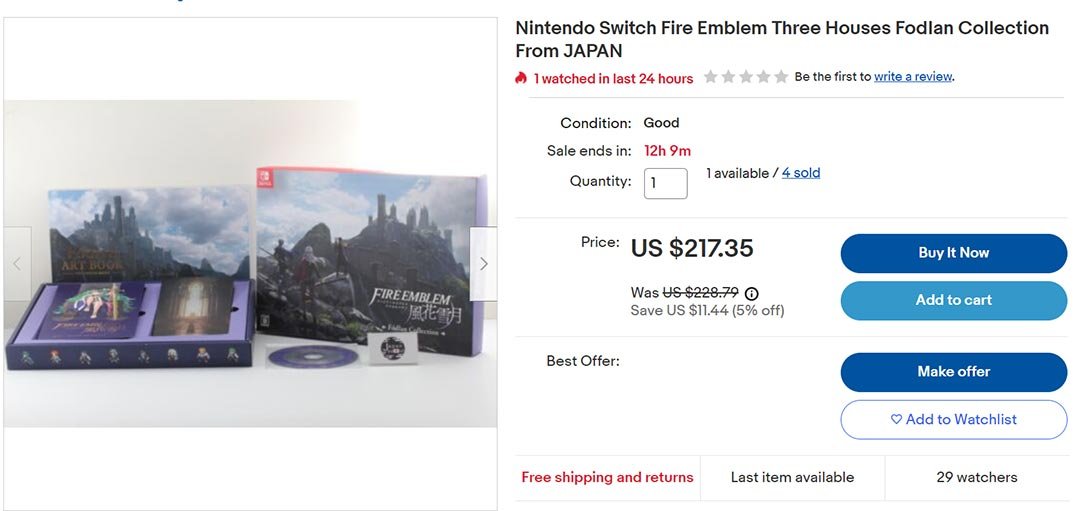 Fire Emblem Three Houses Fodlan Collection JP Edition with Steelbook + Music CD and Artbook [No Game]