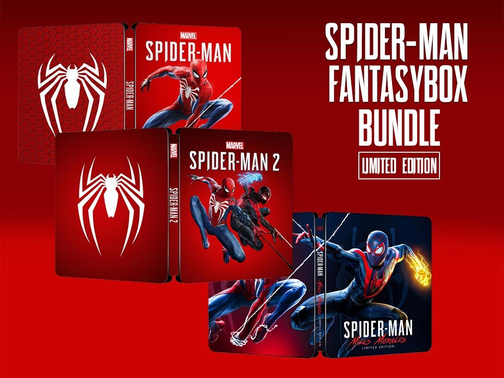 Spider-Man 1, 2 & Miles Morales Limited Bundle Edition Steelbook FantasyBox